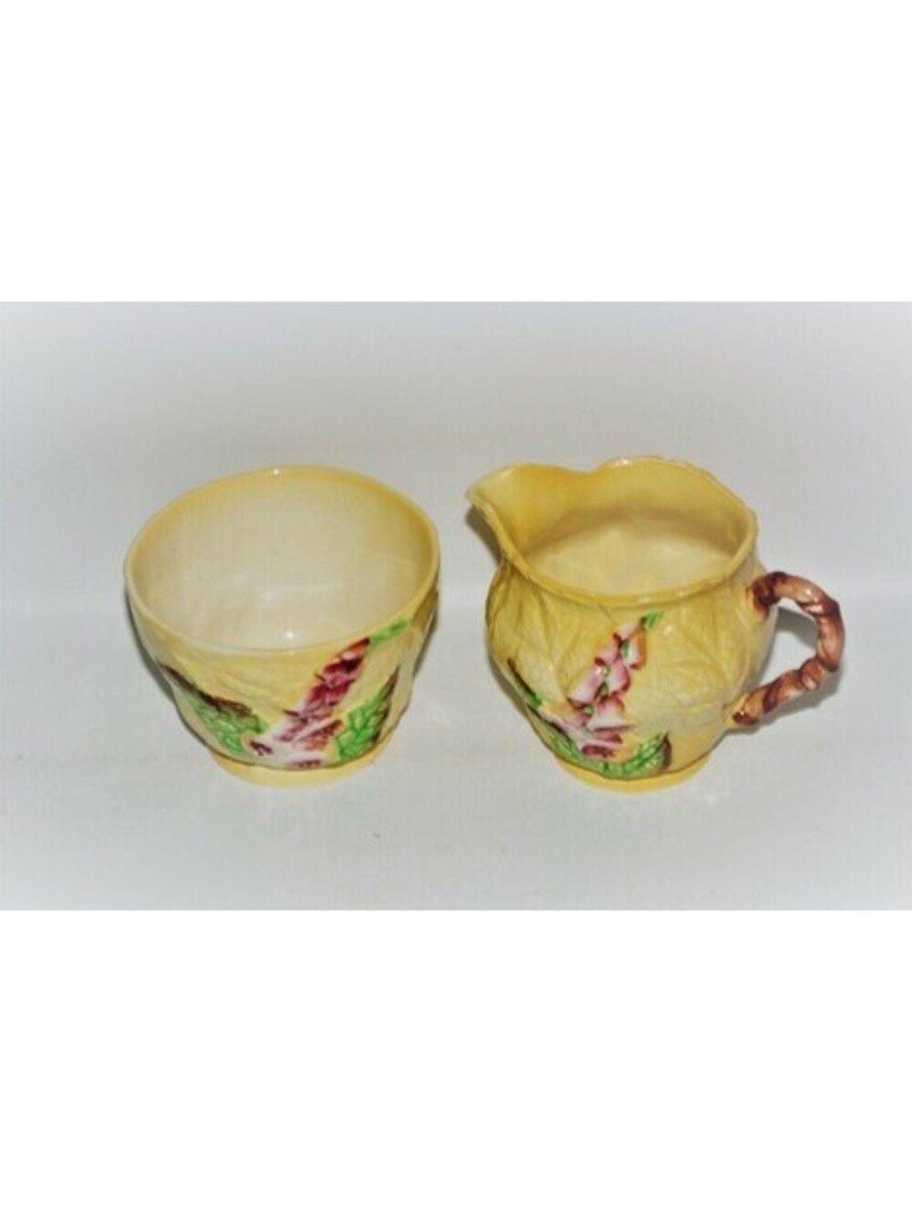 CARLTON WARE Foxglove Yellow Creamer & Sugar Set*VTG England*Australian Design